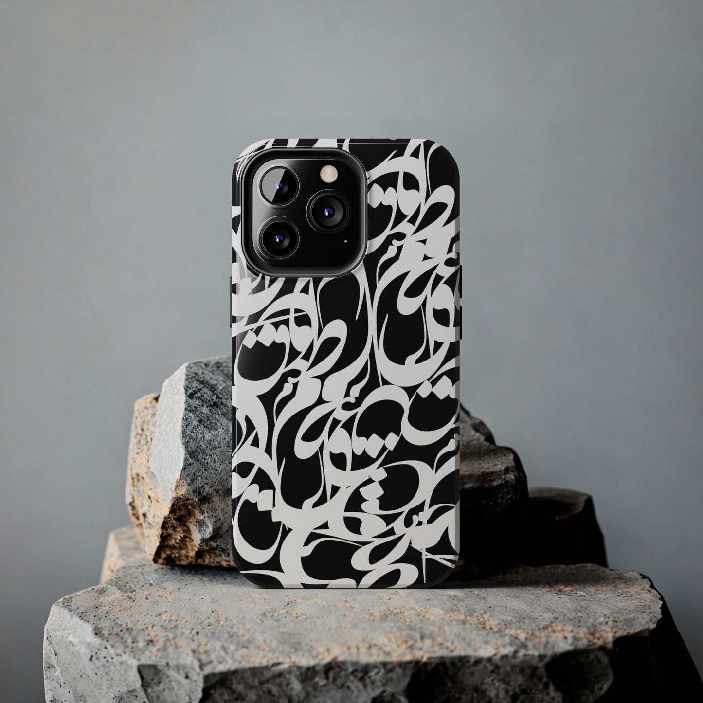 iPhone/Galaxy - Tough Phone Case with Persian Calligraphy Design - Impact Resistant, TPU Lining, Polycarbonate Shell, Glossy Finish