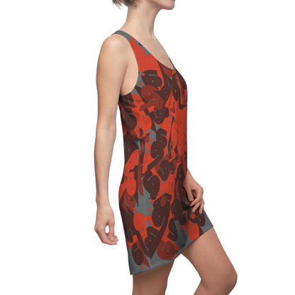 Women's Racerback Dress with Persian Calligraphy Design - Polyester, Lightweight, Sporty Fit