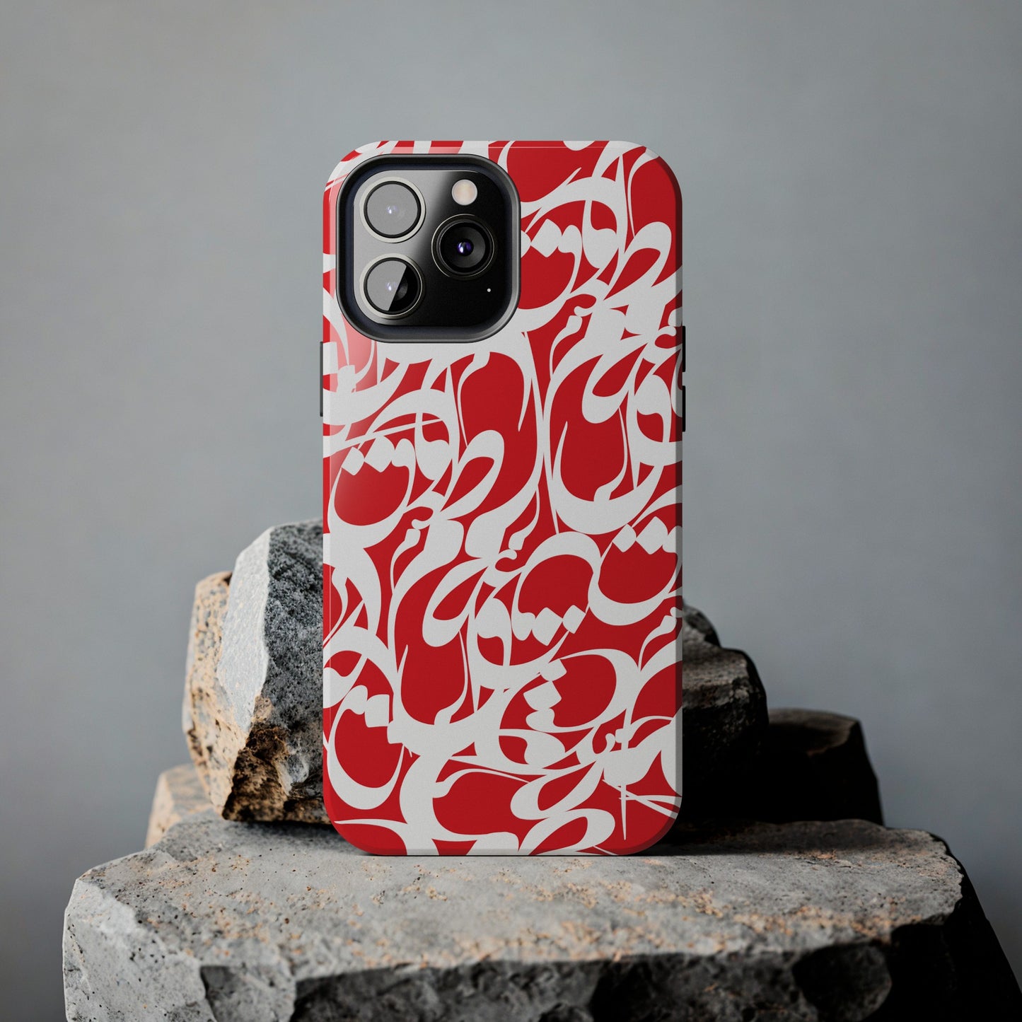 iPhone/Galaxy - Tough Phone Case with Persian Calligraphy Design - Impact Resistant, TPU Lining, Polycarbonate Shell, Glossy Finish