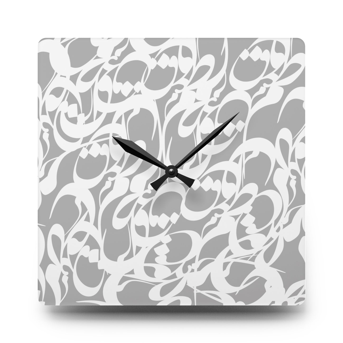 Durable Acrylic Wall Clock with Persian Calligraphy Design - Round & Square, Two Sizes, Easy Hanging Keyhole Slot