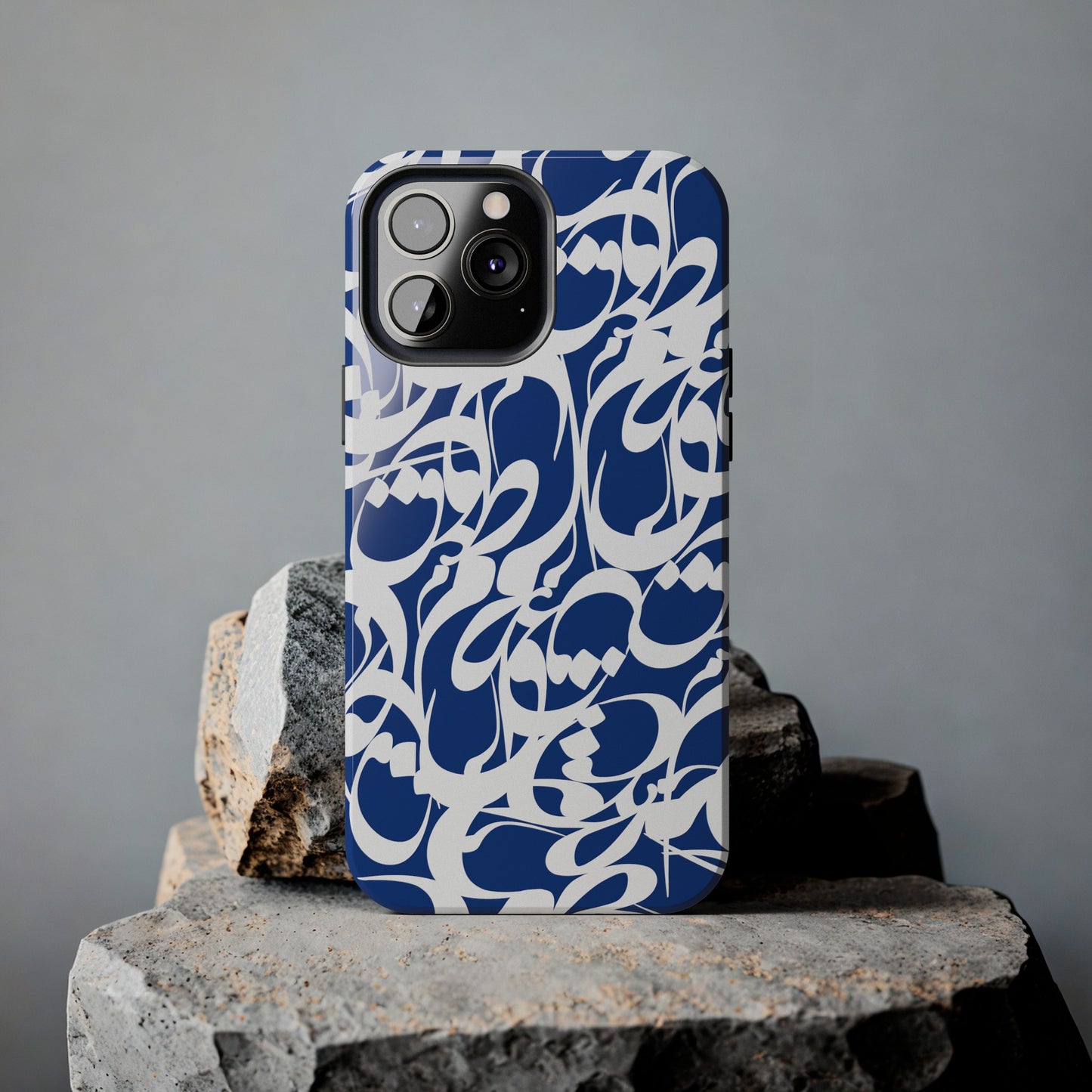 iPhone/Galaxy - Tough Phone Case with Persian Calligraphy Design - Impact Resistant, TPU Lining, Polycarbonate Shell, Glossy Finish