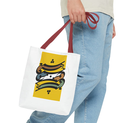 Durable Tote Bags with Persian Calligraphy Design - 3 Sizes, Multiple Handle Colors, Polyester Fabric