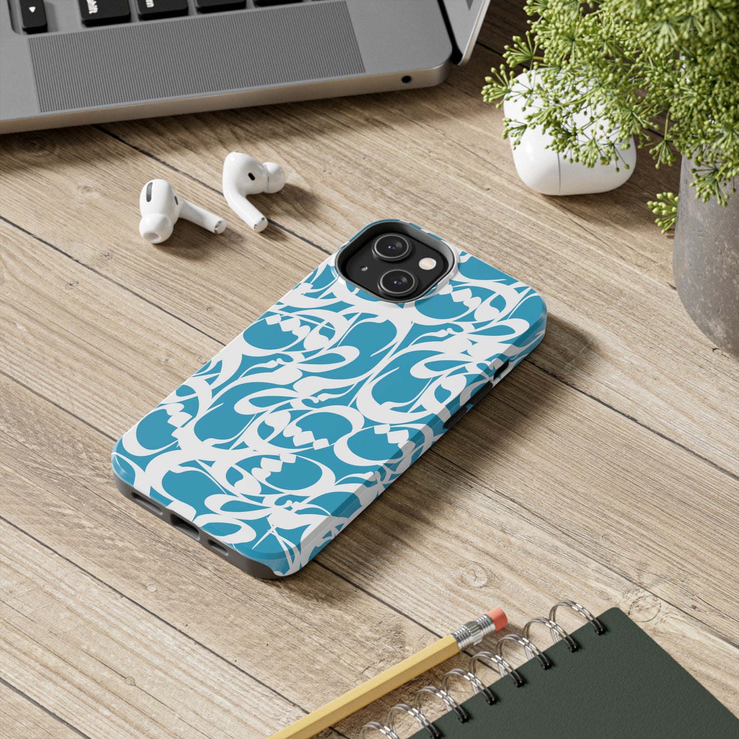 iPhone/Galaxy - Tough Phone Case with Persian Calligraphy Design - Impact Resistant, TPU Lining, Polycarbonate Shell, Glossy Finish