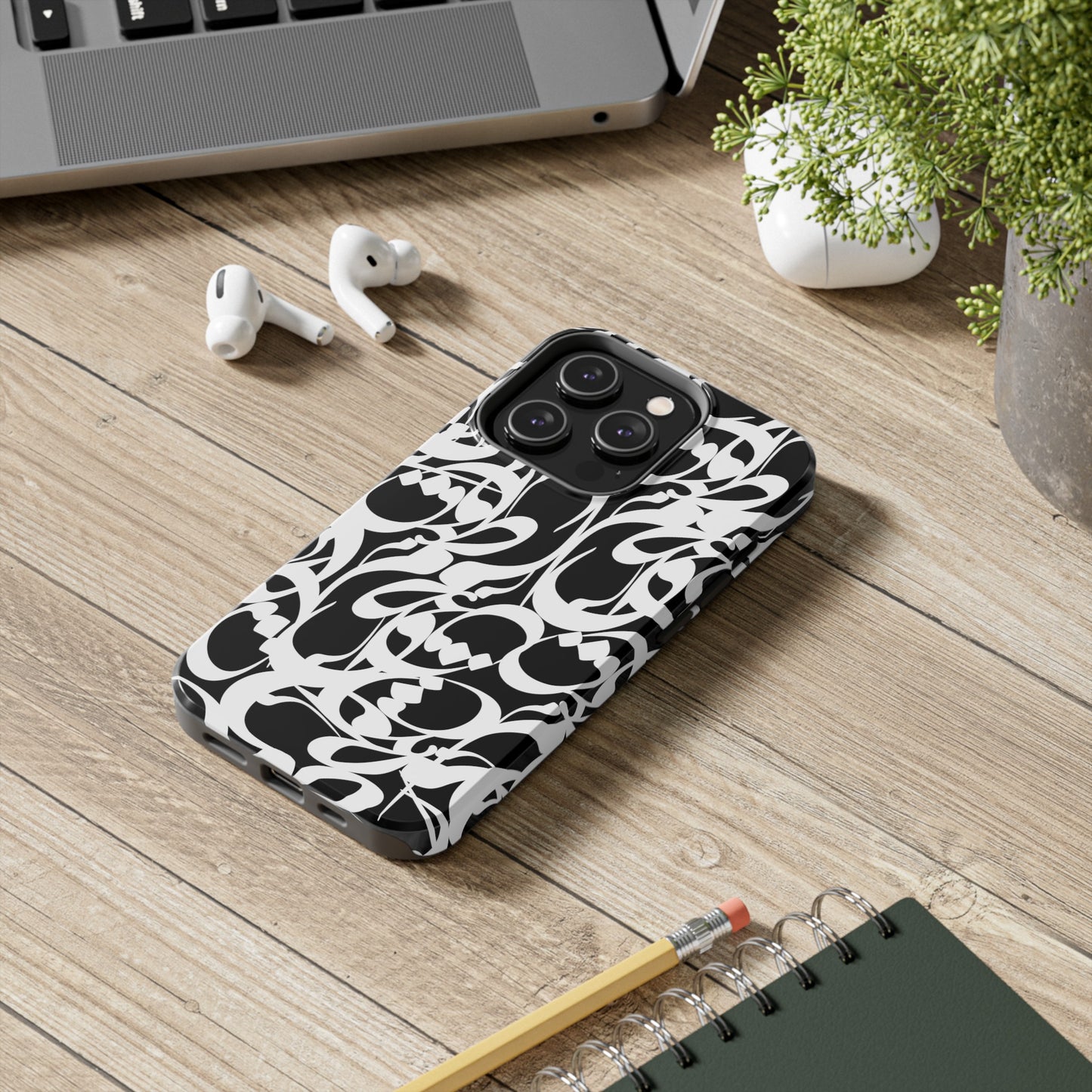 iPhone/Galaxy - Tough Phone Case with Persian Calligraphy Design - Impact Resistant, TPU Lining, Polycarbonate Shell, Glossy Finish