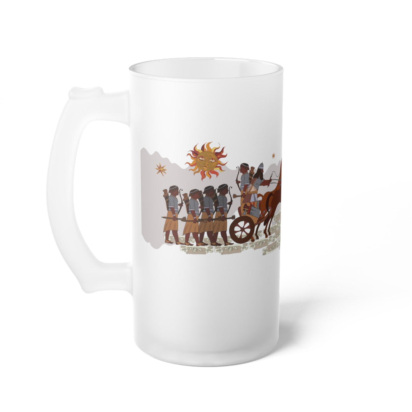 Stylish Frosted Glass Mug with Persian Design - 16oz, Dishwasher & Microwave Safe