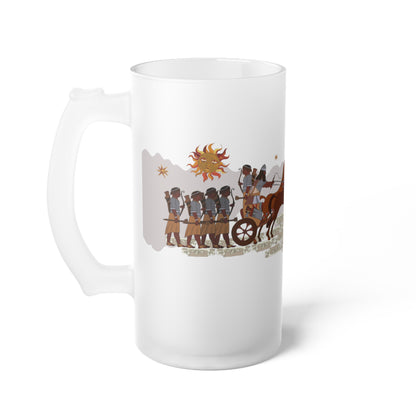 Stylish Frosted Glass Mug with Persian Design - 16oz, Dishwasher & Microwave Safe