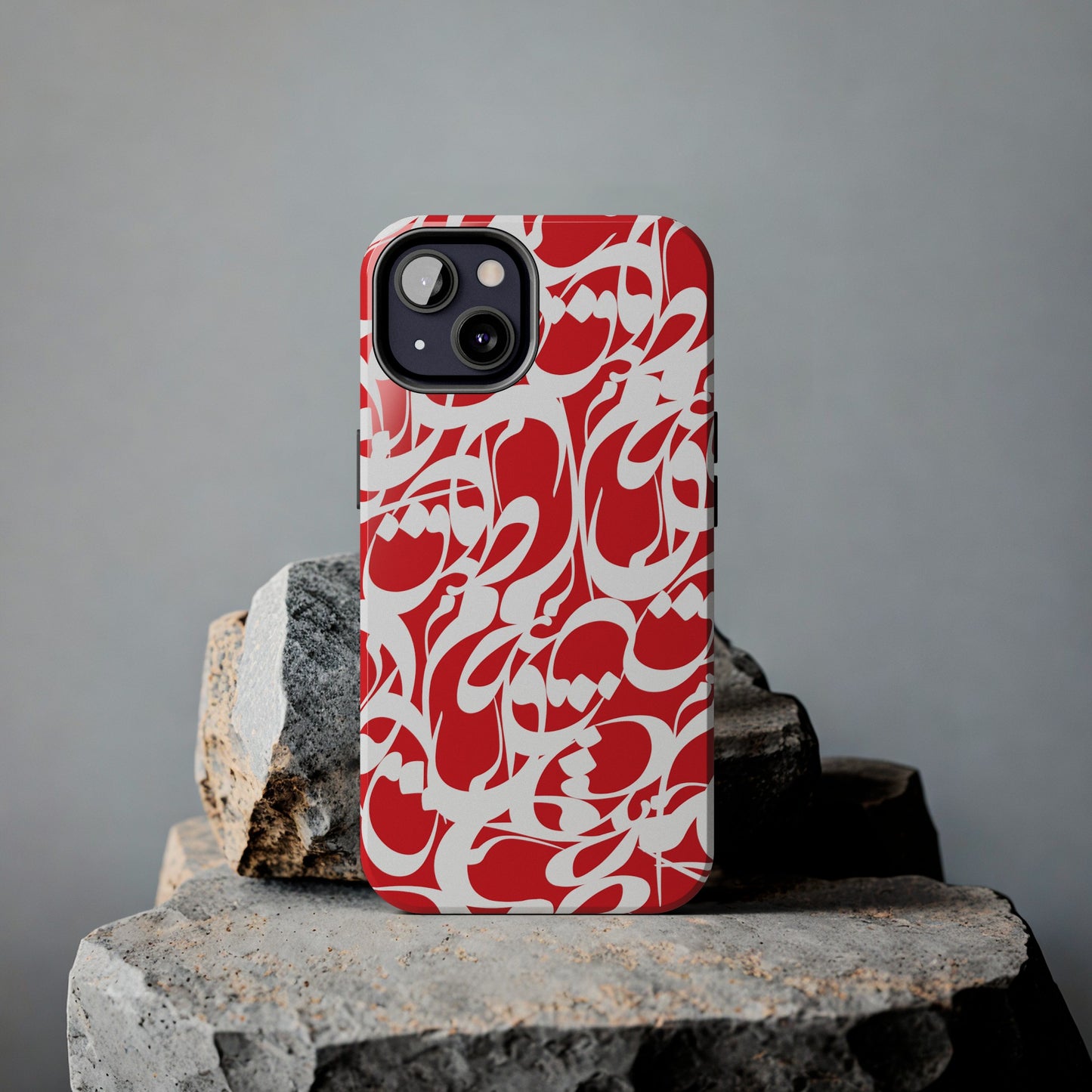 iPhone/Galaxy - Tough Phone Case with Persian Calligraphy Design - Impact Resistant, TPU Lining, Polycarbonate Shell, Glossy Finish