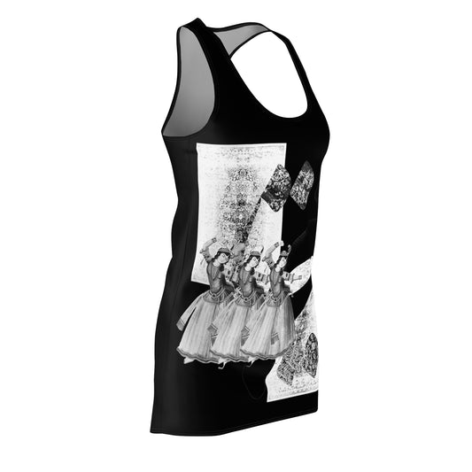 Women's Racerback Dress with Persian Calligraphy Design - Polyester, Lightweight, Sporty Fit