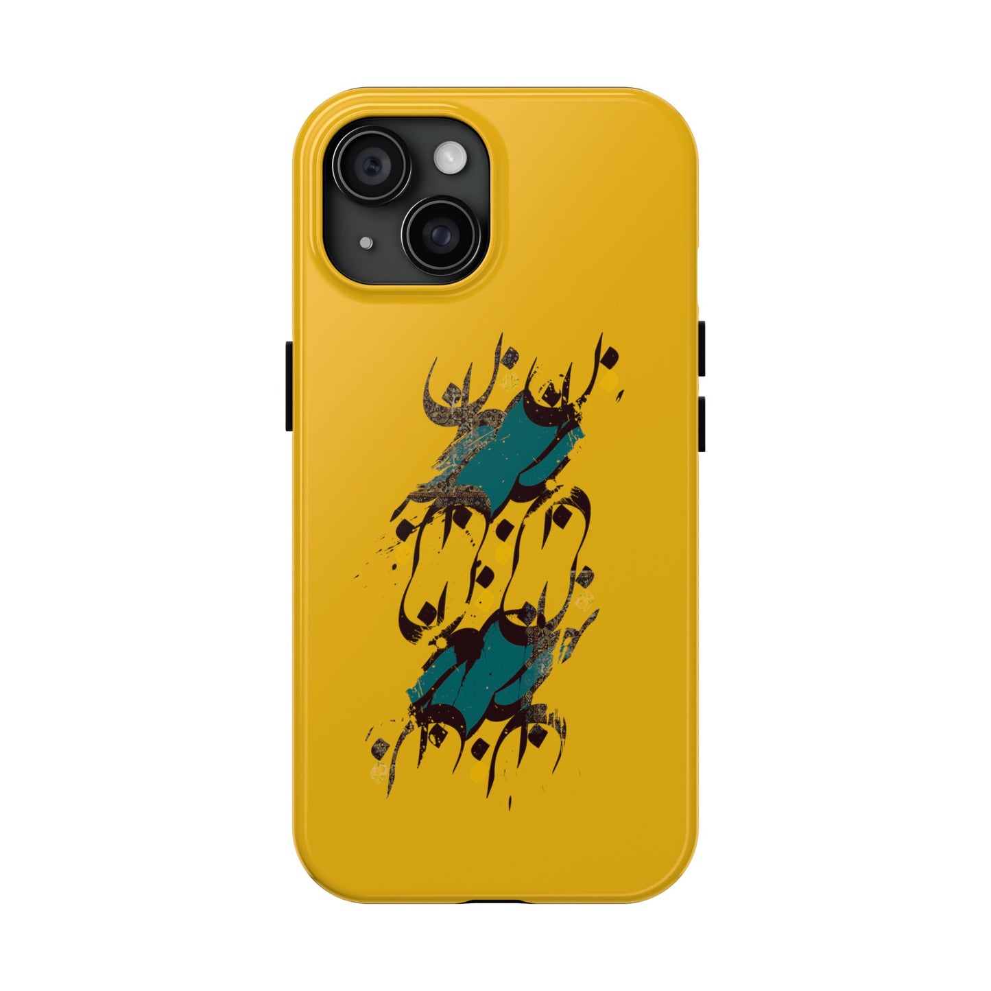 iPhone/Galaxy - Tough Phone Case with Persian Calligraphy Design - Impact Resistant, TPU Lining, Polycarbonate Shell, Glossy Finish