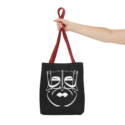 Durable Tote Bags with Persian Calligraphy Design - 3 Sizes, Multiple Handle Colors, Polyester Fabric