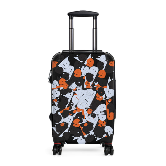 Polycarbonate & ABS Hard-Shell Suitcase with Persian Calligraphy Design - 360° Swivel Wheels, Telescopic Handle, Built-In Lock