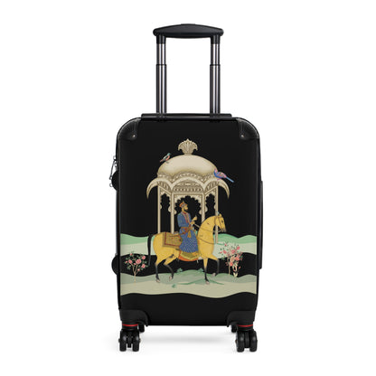 Polycarbonate & ABS Hard-Shell Suitcase with Persian Design - 360° Swivel Wheels, Telescopic Handle, Built-In Lock