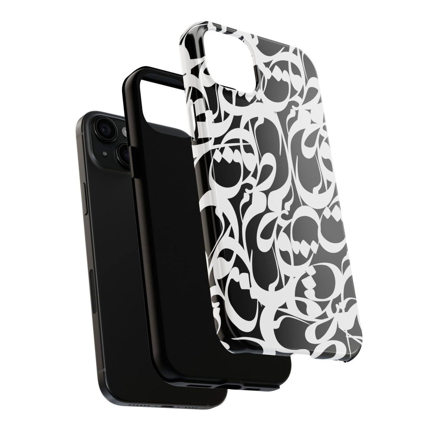 iPhone/Galaxy - Tough Phone Case with Persian Calligraphy Design - Impact Resistant, TPU Lining, Polycarbonate Shell, Glossy Finish