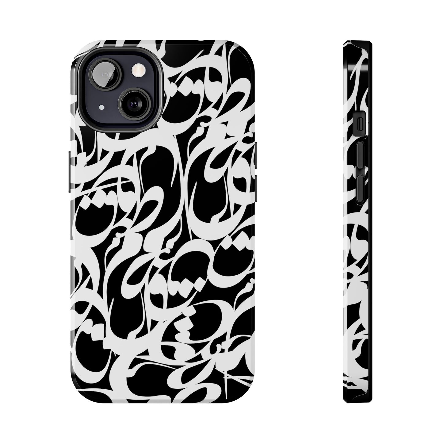 iPhone/Galaxy - Tough Phone Case with Persian Calligraphy Design - Impact Resistant, TPU Lining, Polycarbonate Shell, Glossy Finish