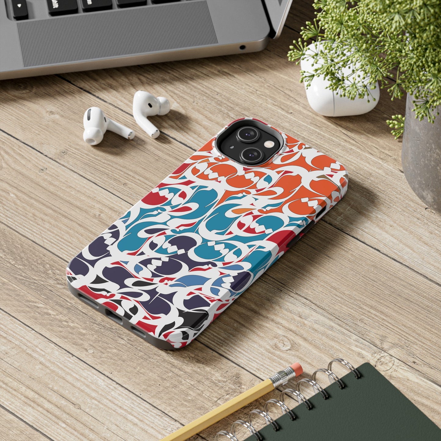 iPhone/Galaxy Tough Phone Case with Persian Calligraphy Design - Impact Resistant, TPU Lining, Polycarbonate Shell, Glossy Finish