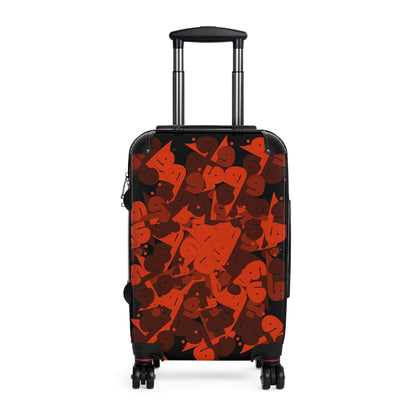 Polycarbonate & ABS Hard-Shell Suitcase with Persian Calligraphy Design - 360° Swivel Wheels, Telescopic Handle, Built-In Lock