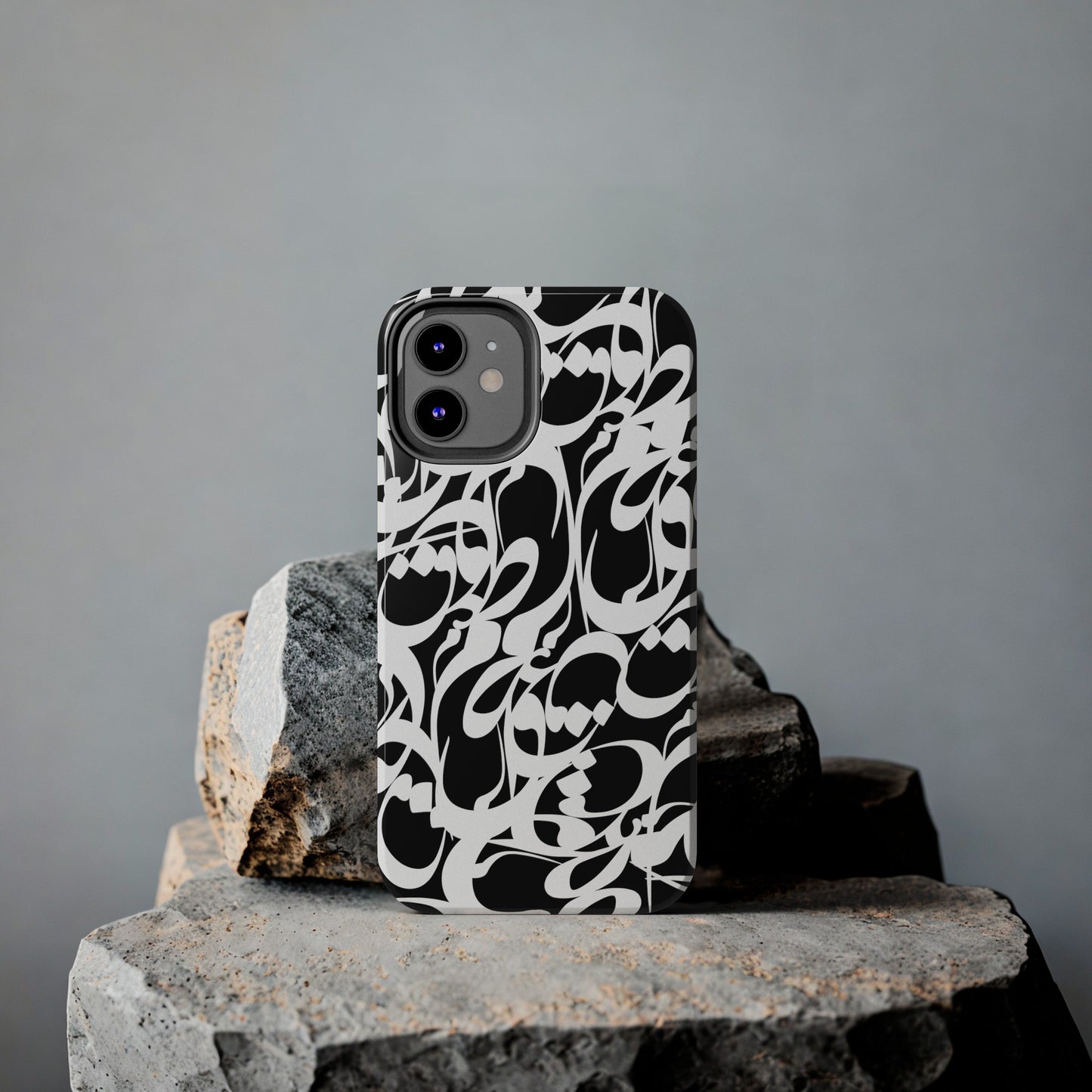 iPhone/Galaxy - Tough Phone Case with Persian Calligraphy Design - Impact Resistant, TPU Lining, Polycarbonate Shell, Glossy Finish