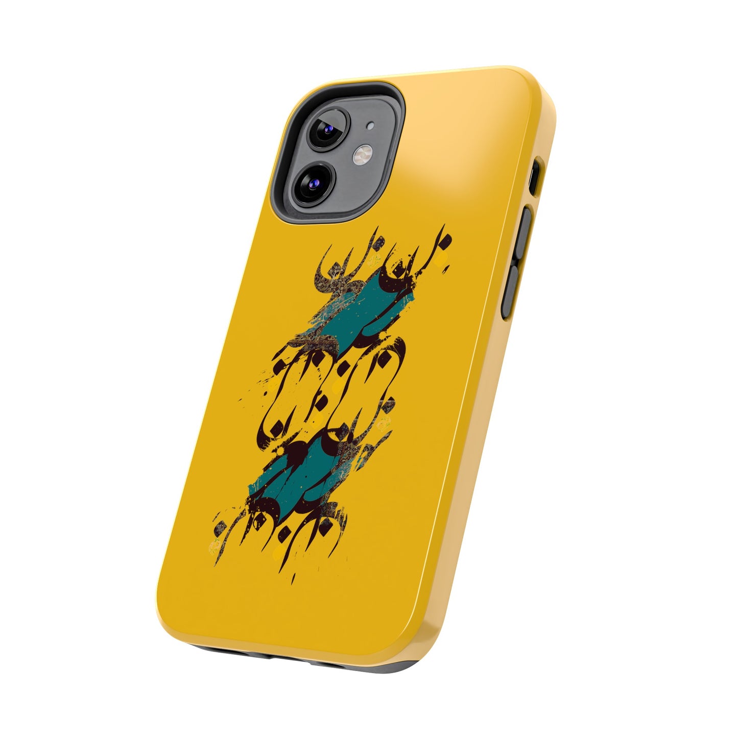 iPhone/Galaxy - Tough Phone Case with Persian Calligraphy Design - Impact Resistant, TPU Lining, Polycarbonate Shell, Glossy Finish