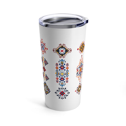 Durable 20oz Stainless Steel Tumbler with Persian Calligraphy Design - Vacuum Insulated, Dishwasher Safe, Glossy Finish