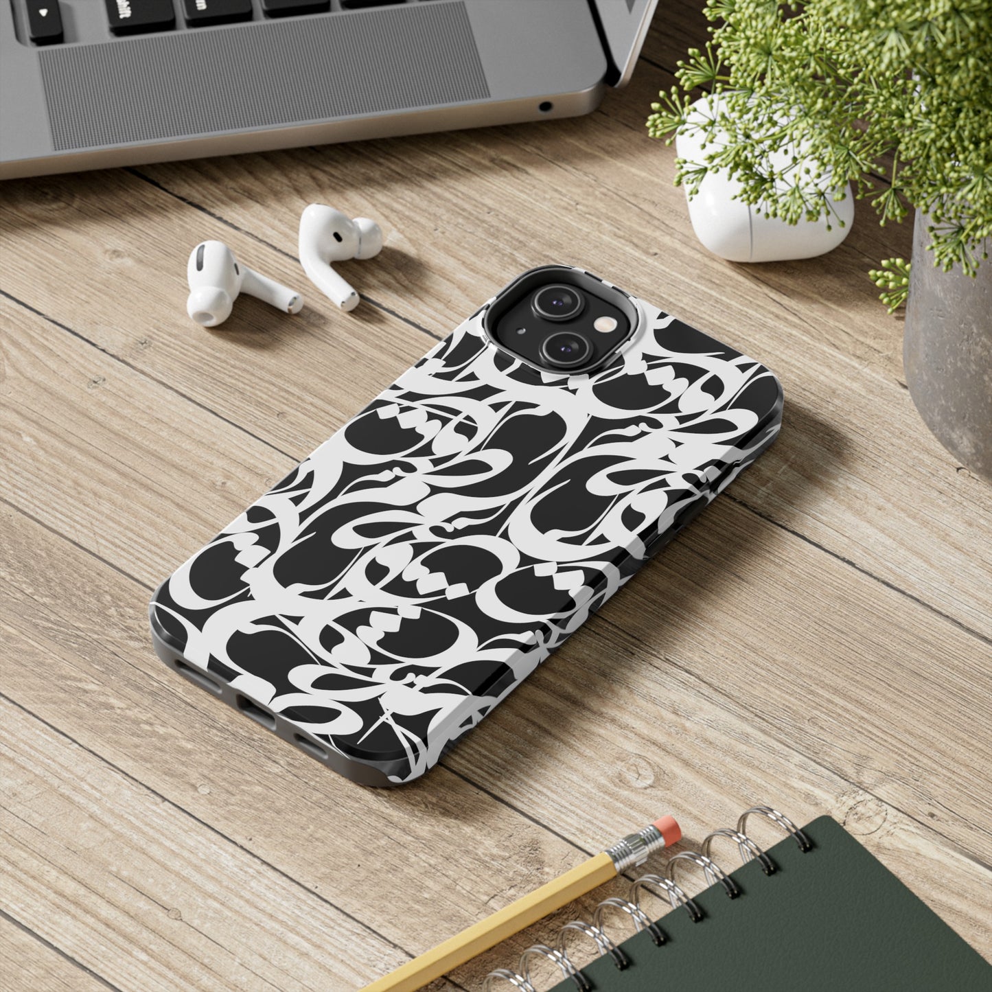 iPhone/Galaxy - Tough Phone Case with Persian Calligraphy Design - Impact Resistant, TPU Lining, Polycarbonate Shell, Glossy Finish