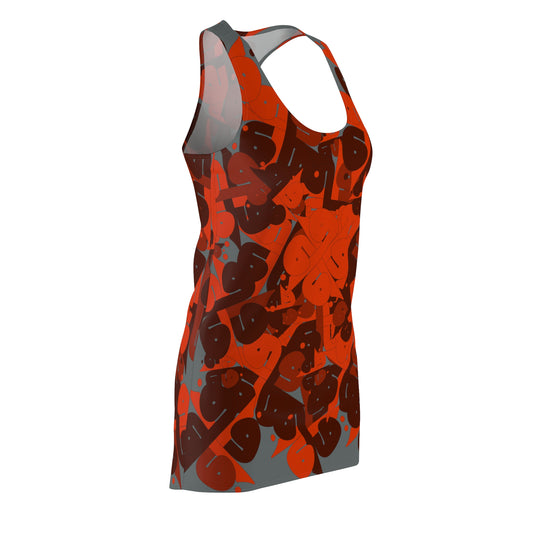 Women's Racerback Dress with Persian Calligraphy Design - Polyester, Lightweight, Sporty Fit